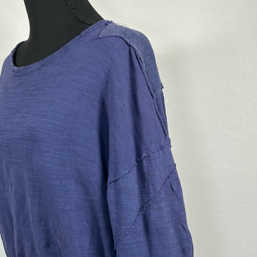 Distressed Patchwork Relaxed Pullover Sweatshirt … - image 4